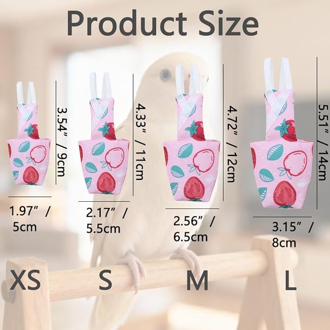4pcs Bird Diaper Parrot Flight Suit with Waterproof Inner Layer Pigeon Pants Parrot Nappy Reusable Cockatiel Clothes Adjustable for Parakeet Mini Macaw Budgie Canary - color1 M