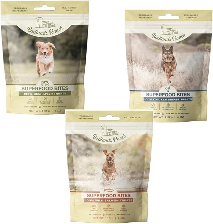 BADLANDS RANCH 4 oz. Beef Liver, Wild Salmon, Chicken Breast, Superfood Bite Bundle