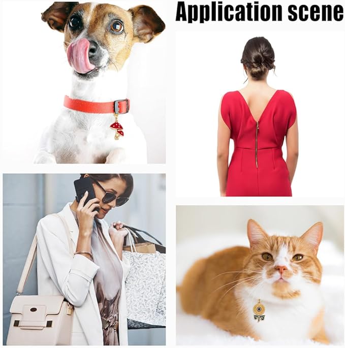 12 Styles Vegetative Collar Pendants for Cat Dog Alloy Enamel Cacti Pet Collar Pendants Clip-on Butterfly Flower Pet Collar for Bag Keychain Jewelry Making Training Home Decor