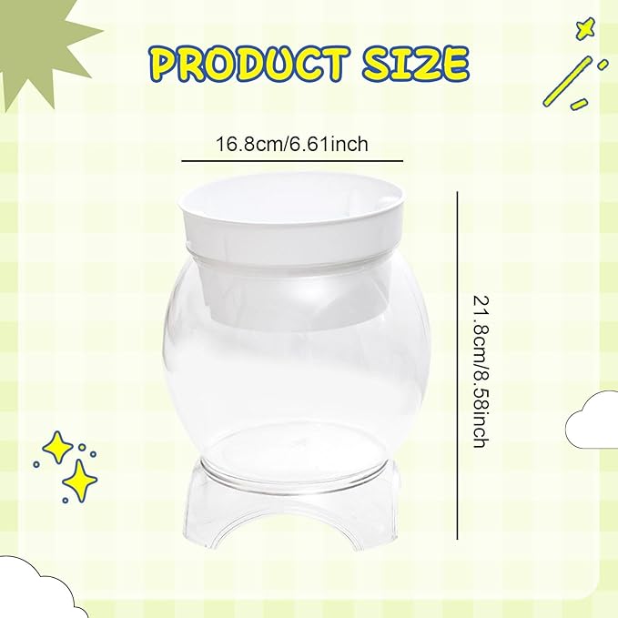 Desktop Fish Bowl Aquarium Hydroponic Planter Creative for Home Landscaping for Living Room with Stand Transparent 2 in 1, 16.8cmx21.8cm