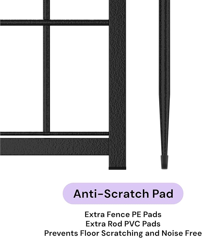 SunsGrove Dog Playpen Outdoor, Heavy Duty 45 Inch 2 Panels Play Pen for Large Dogs, Free and Safe Play Dog Fence, Black