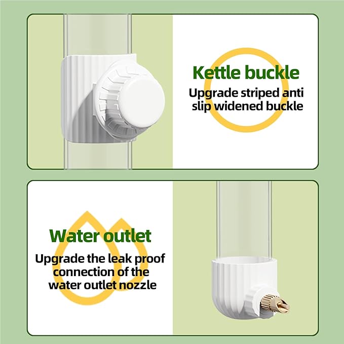 9.4 Fl Oz Bird Water Feeder No Mess Bird Cage Suspended Automatic Water Dispenser Parakeet Cockatiel Finch Lovebirds Budgies Canary (White, 9.4 fl oz (280ml))