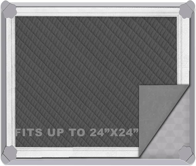 ELEGX Pee Pads Tray Silicone Dog Bedpan Tray, High Edge Puppy Pad Holder Tray for Easy to Clean and Spill Free Dog Bedpan Training Pad Tray with Fixing Buckle (24 INCH x 24 INCH)