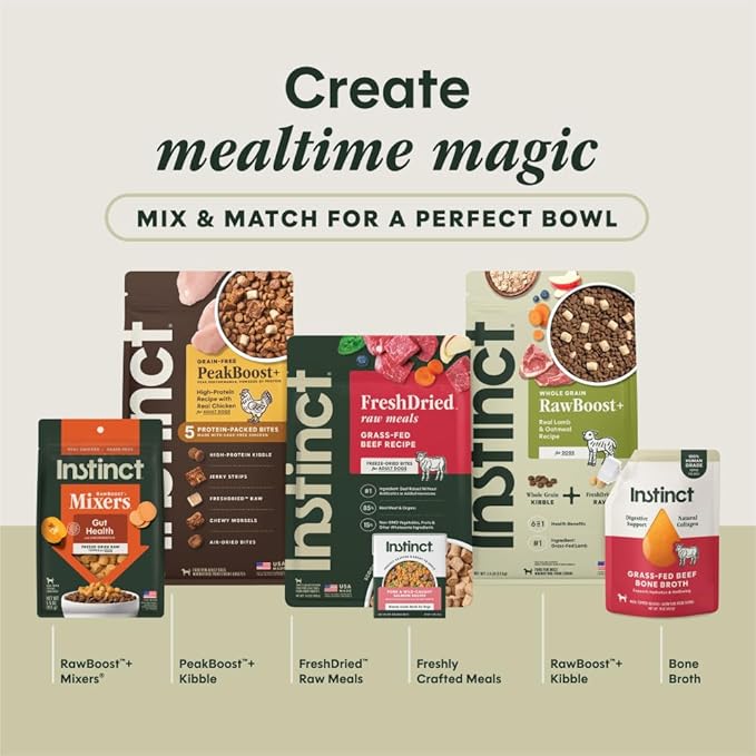 Instinct Freeze-Dried Meals, FreshDried Bites, Natural Dog Food, Grain-Free - Grass-Fed Beef, 45 oz. Bag