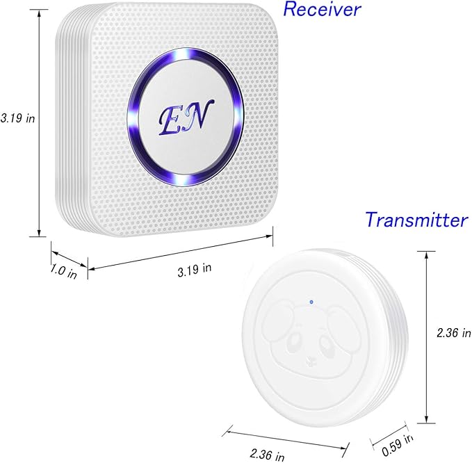 EverNary Dog Door Bell,Smart Dog Bells to Go Outside,Doorbell for Potty Training,Communication Bell for Puppies with 3 Waterproof Touch Buttons & 2 Receiver