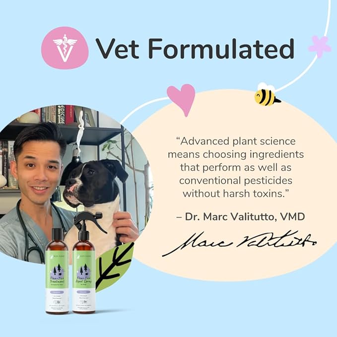 kin+kind Dog Shampoo Flea and Tick Vet Formulated - Natural Flea and Tick Prevention for Dogs - Plant Powered Shampoo w/Coconut & Olive Oil - Dog Supplies - Lavender Scent - Made in USA 12 fl oz