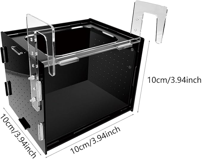 Fish Breeding Box Isolation Tank Clear Hanging Incubator Sturdy Separation Easy Installation for Clownfish Betta Shrimp- 10x10x10cm