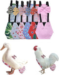 MANON ROSA Chicken Diapers Bantam Hens - Reusable 6-Piece Set with Bow Ties Poultry Nappies Washable Waterproof for Geese Pet Ducks Silkie (6D XS)