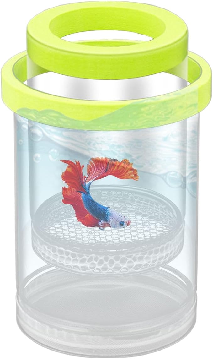 Floating Fish Isolation Box for Fish Tank, Floating Aquarium Breeder Hatching Box Clear Egg Isolation Net Incubation Boxes for Clownfishes Betta Guppy