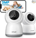 ieGeek Indoor Camera, 2K Cameras for Home Security, 5G Security Camera Indoor, 360° Pet/Dog/Baby Camera with Phone App, AI Tracking, 2-Way Audio, Night Vision, 24/7 SD Card Storage, Alexa (2 Pack)