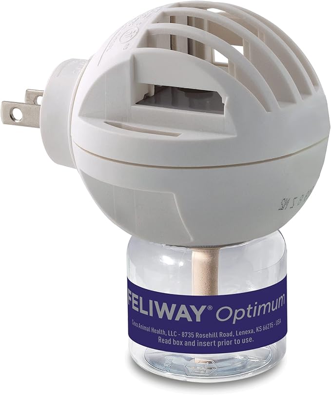 FELIWAY Aroma Diffuser, Optimum Cat, Enhanced Calming Pheromone, 48 mL | 30 Day | Starter Kit | Translucent | Pack of 2