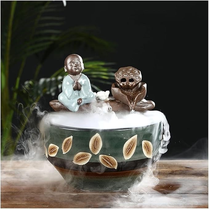 Aquarium Aquarium Ceramic Fish Tank Home Living Room Circulation Flow Water Fish Tank Feng Shui Lucky Ornament Balcony Goldfish Bowl Fish Tank Fish Tank Decorations (Color : D)