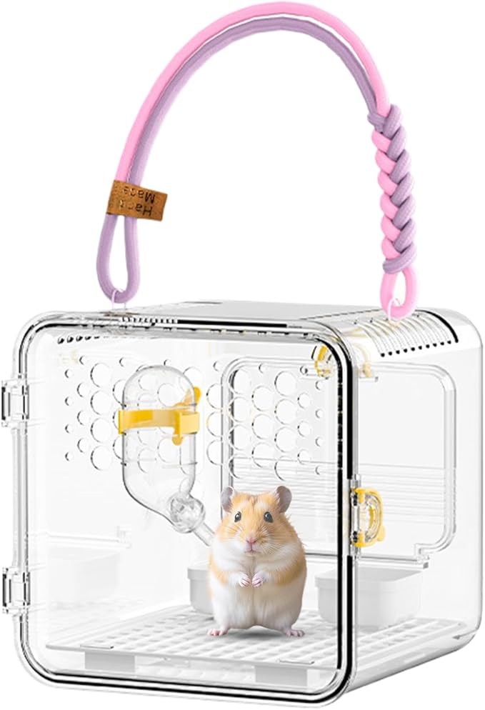 Bird Carrier - Bird Carrier, Parrot Cage with Water Bottle and Food Bowl | Small Parakeet Carrierrr for Parakeets Conures Canaries Budgies Cockatiels Lovebirds Hamsters Outdoor Park