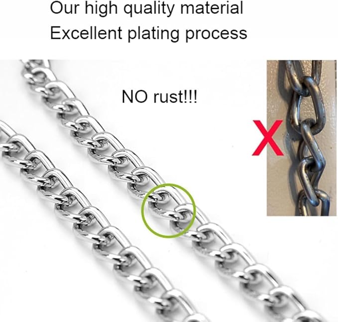 Chain Choke Collar for Dogs, Metal Slip Link Training Heavy Duty Dog Collar Martingale Puppy Collars for XXS XS Small Medium Large Big XL Breed Dogs (Silver, S(Neck Max 16inch) D2.5mm)
