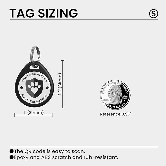 3 Pack Cat Tags Personalized Small, QR Code Cat Name Tag for Kitten Collar, Scan Location Alerts, Black S