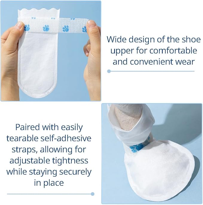 MANON ROSA Duck Shoes for Real Ducks Chickens 6-Pair Waterproof & Disposable Booties with Self-Adhesive Bandage for Waterfowl Wound Foot Care Bumblefoot (Dustproof Version,Small)