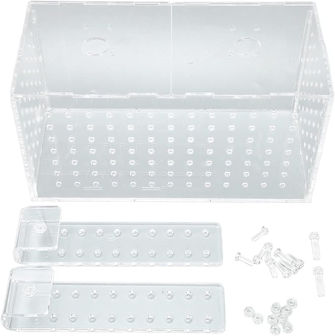 Fish Breeding Isolation Box, Acrylic Aquarium Hatchery with Transparent Lid, Adjustable Hook Installation for Fish Tank, Guard Small Fish from Attack with Hole Design for Better Wa (20 * 10 * 11CM)