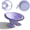 Collapsible Elevated Cat Dog Food Bowl, Portable Raised Pet Food Water Dish with Collapsible Stand, Adjustable Tilted Food Feeder for Pets, Whisker Friendly Cat Feeding Watering Dish for Travelling