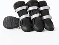 Spark Paws Dog Shoes, Waterproof Dog Boots for Medium to Large Dogs, Non Slip, Breathable Dog Booties and Paw Protectors - 4PCS Doggie Hiking Boots with Reflective Straps - Black, Size 6