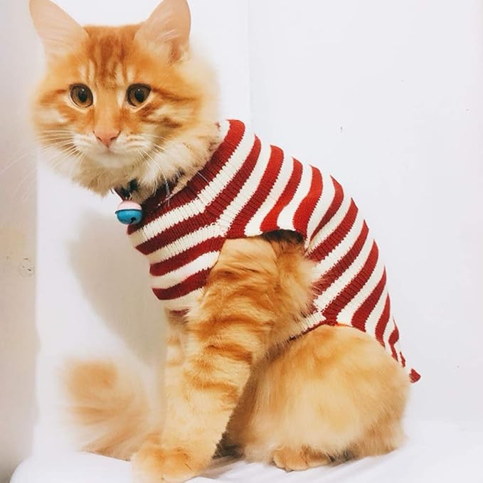 Cat Sweater Christmas Santa Claus Pet Cat Winter Knitwear Warm Clothes