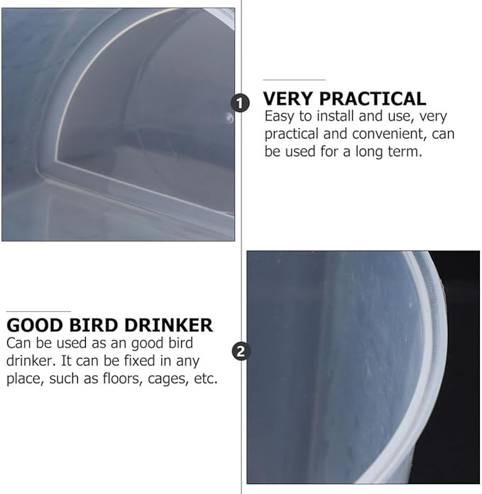 Luxshiny 8pcs Large and Blue Parrot Feeding Cups with Hanging Slot Plastic Bird Feeding and Watering Supplies for Cage Use Bird Cage Accessories for Parrots and Small