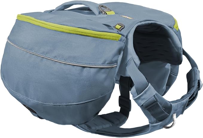 Ruffwear Palisades Dog Backpack, Multi-Day Pack with Removable Saddlebags, Breathable Adjustable Harness, Reflective Trim, Glacier Lake, Large/X-Large