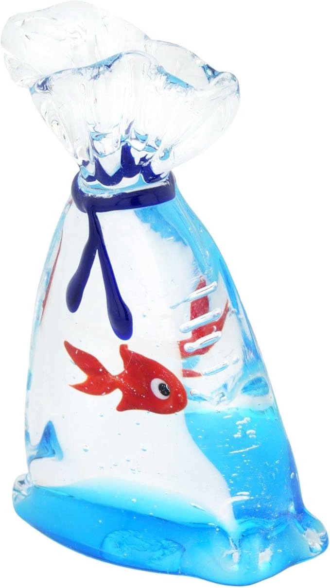 Glass Of Venice Murano Glass Aquarium Bag with Tropical Fish