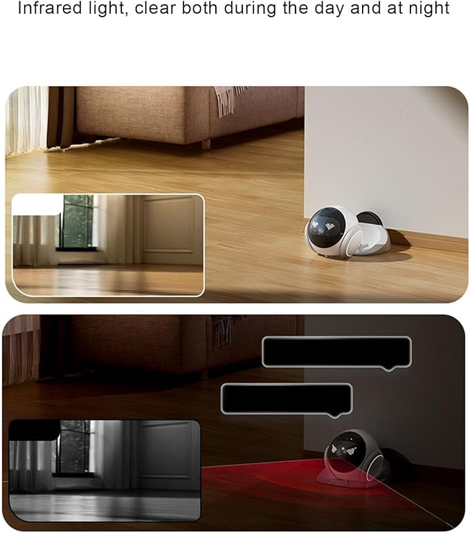 Sorandy Movable Pet Camera, Smart Robot with 360 Rotation 1080p Monitoring Motion Detection 2 Way Talk, Rechargeable WiFi Pet Camera Robot for Dogs Cats Babies Home Surveillance