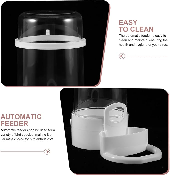 2pcs Automatic Bird Feeder and Waterer for Cage Small Parrot and Cockatiel Food Dispenser Bottles Bird Feeding Watering Supplies