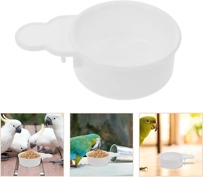 Artibetter 2pcs Parakeet Food Bowl and Water Dispenser Set for Bird Cage No Mess Hanging Feeding Cups for Small Birds and Parakeets Sturdy Plastic Watering Supplies