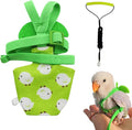 Adjustable Bird Diaper Harness Flight Suit Clothes with 80 Inch Flying Leash Rope for Parrots Conure Cockatiel (Green,L)