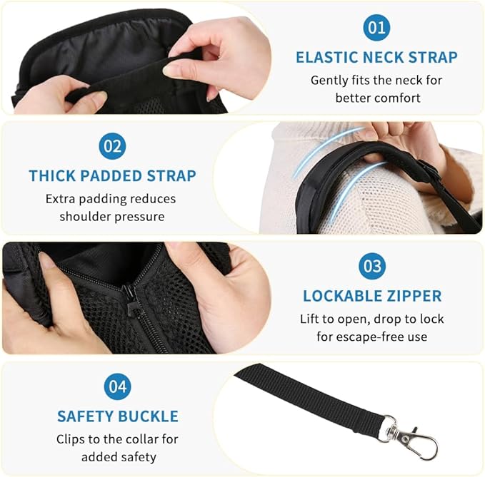 Mosago Dog Backpack Carrier, Legs-Out Chest Carrier for Small Dogs 4–7 lbs, Adjustable Pet Front Carrier with Thick Padded Bottom Support, Easy Fit for Walking, Hiking, Camping, and Traveling