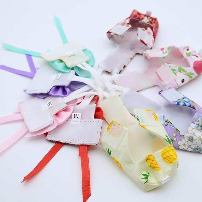 6pcs Bow Bird Diaper Set, Soft Reusable Flight Suit Clothing for Parrots Budgies Cockatiels — Cleaner Indoor Bonding & Training(M)