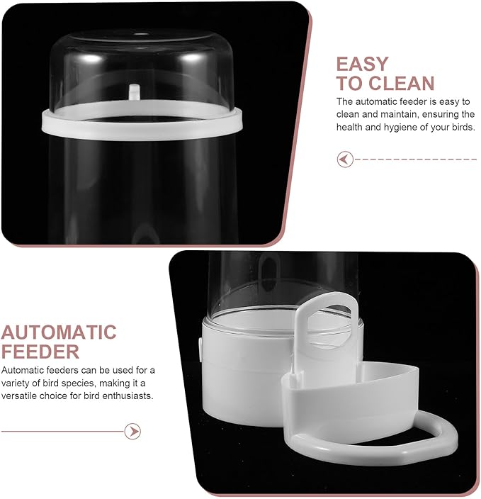 2pcs Automatic Small Bird Feeder and Water Bottle Set for Cage Food Dispenser for Parakeet Cockatiel Small Parrot – Bird Feeding and Watering Supplies for Pet