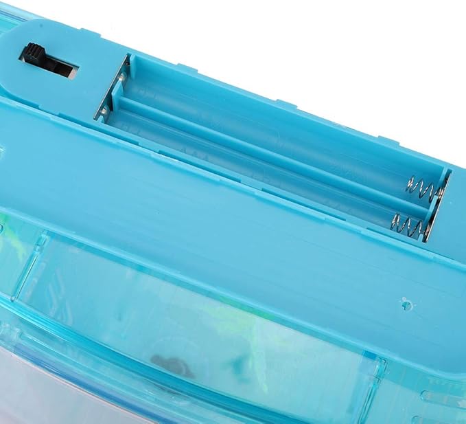 Acrylic Fish,Bowl, Aquarium Fish LED Acrylic Three Divisions Breeding Isolation Box for Small Fishes (Blue)