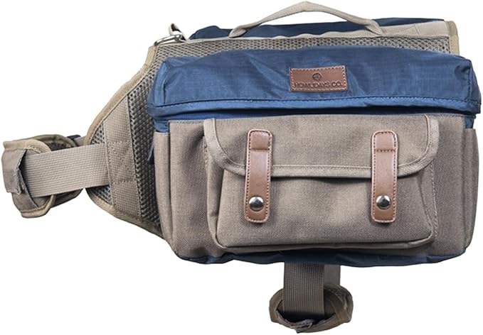 Dog Hiking Backpack Harness for Medium & Large Dogs – Durable Saddle Bag with Handle, Large Storage Compartments & Adjustable Fit for Outdoor Adventures, Camping & Day Trips (S)