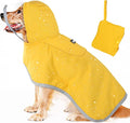 Lukovee Dog Raincoat, Adjustable Dog Rain Jacket with Clear Hooded Double Layer for Large Medium Small Dogs Puppies, Waterproof Rain Coat Poncho with Reflective Storage Pocket & Rim (Y,XL)