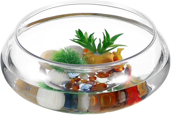 GANAZONO Clear Fish Bowl Vase Bubble Round Planter Terrarium Fish Bowl Aquatic Plant Pot Daffodil Pot Hydroponic Planter Tank Aquarium
