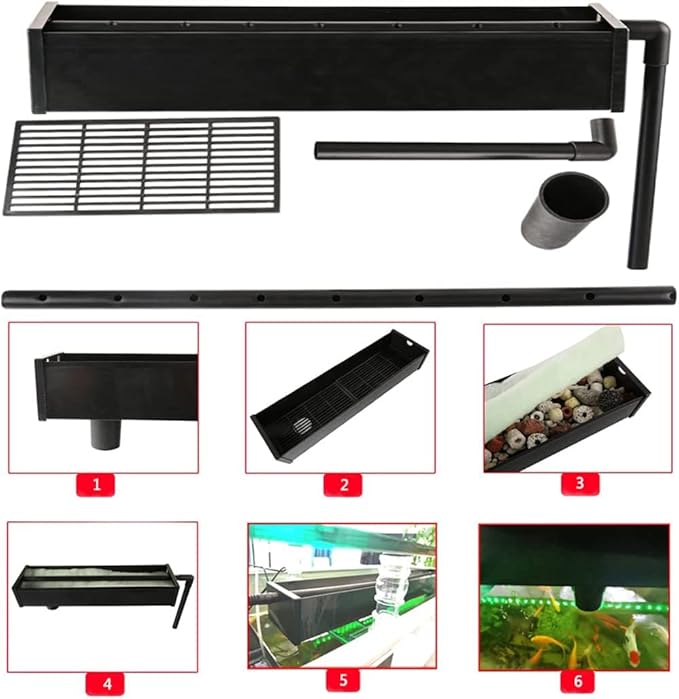 Aquarium Kit Upright Black Fish Tank Large Glass Fishbowl Glsaa Bar for Patios Living Office Room and Kitchen 47.3*49.6*15.8in…