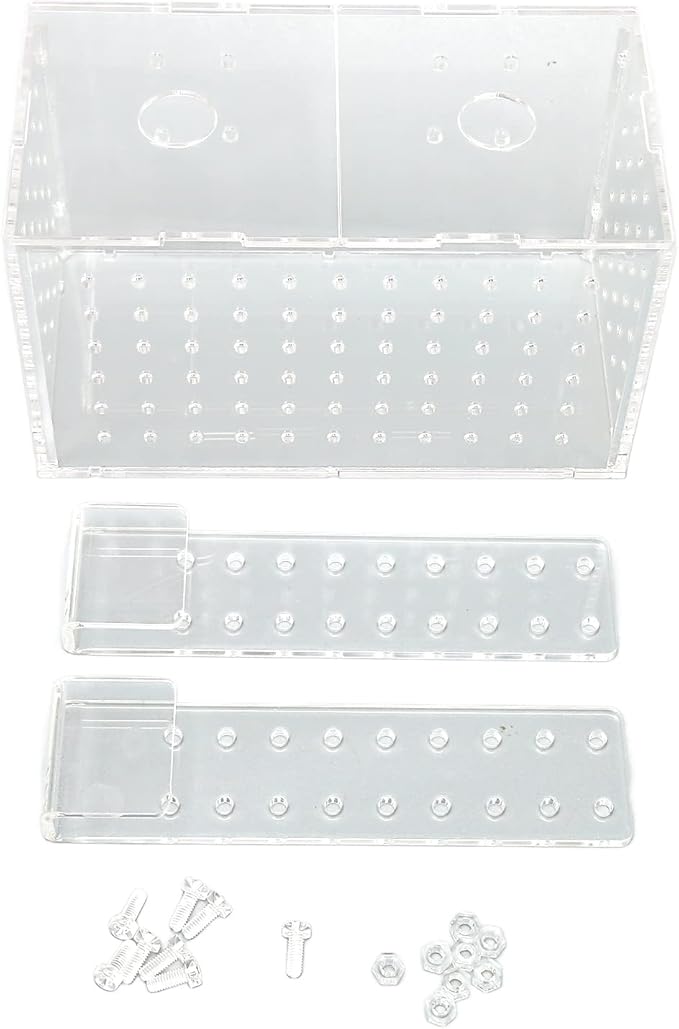 Fish Breeding Isolation Box, Acrylic Aquarium Hatchery with Transparent Lid, Adjustable Hook Installation for Fish Tank, Guard Small Fish from Attack with Hole Design for Better Wa (17 * 9 * 10CM)