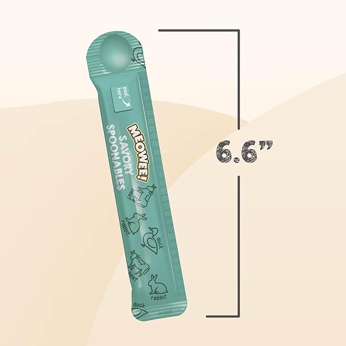 Savory Spoonables with Real Duck, Beef and Rabbit for Cats, 8 Count, Treat Your Cat to Triple Flavor Squeezable Lickable Wet Treats with Built-in Spoon for Less Mess