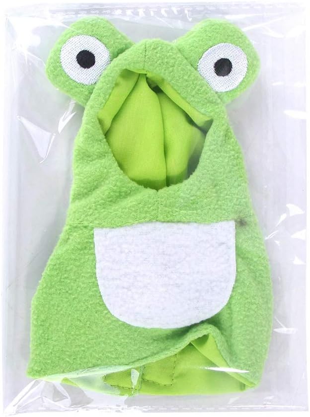 Sun Conure Bird Diaper Flight Suit Frog Shape Hoodie Cosplay Photo Prop for Parrots African Greys Parakeet Cockatiel, Bird Hoodie Small Animals Apparel (L)