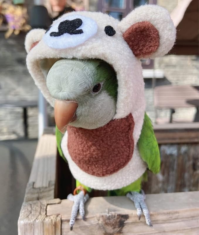 Bird Costume Bird Diaper Flight Suit Bird Bear Shape Bird Clothes Cosplay Photo Prop for Parrots Lovebird Parakeet Cockatiel Small Animals Apparel (with Diaper,Caique)