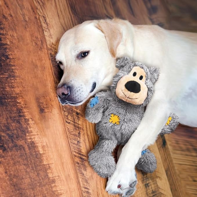 KONG Wild Knots Dog Toys 3 Pack – Bear, Giraffe & Tiger – Durable Plush Toys with Internal Knotted Rope & Squeaker – Soft Outside, Tough Inside – Ideal for Tugging & Chewing (Small/Medium)