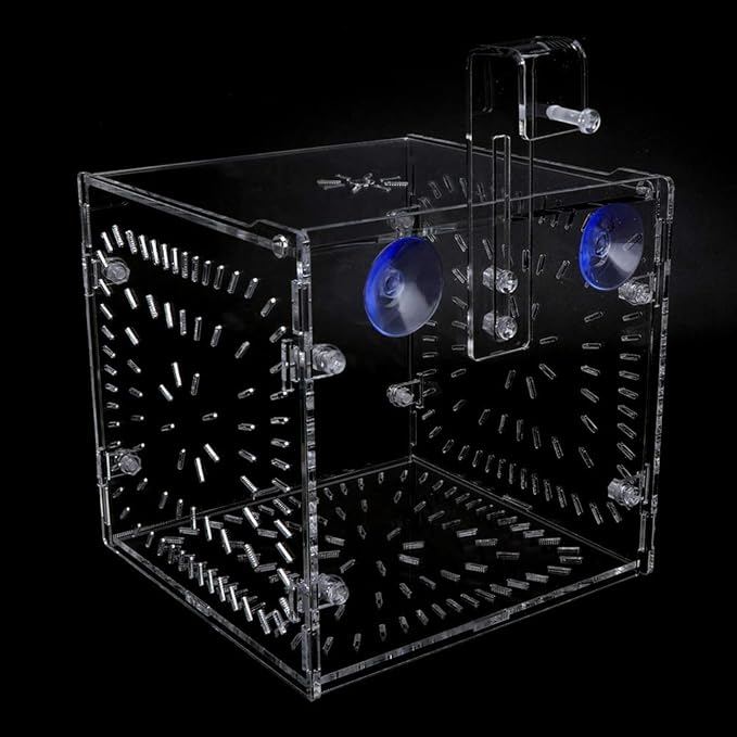 Fish Tank Breeding Box Aquarium Isolation Box Transparent Acrylic Fish Tank Incubation Box for Aggressive Injured Sick Fish Shrimp 15x15x15cm 30x15x15cm 20x20x20cm (15CM*15CM*15CM)