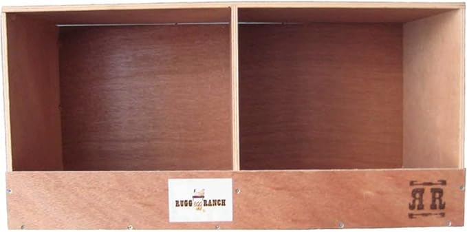 Rugged Ranch Duplex 24"x12"x12" Dual-Compartment Hen Nest Cubby for 2 to 4 Hens - Wooden Chicken Coop Accessory for Interior Use, Furniture-Grade Wood, Easy Assembly