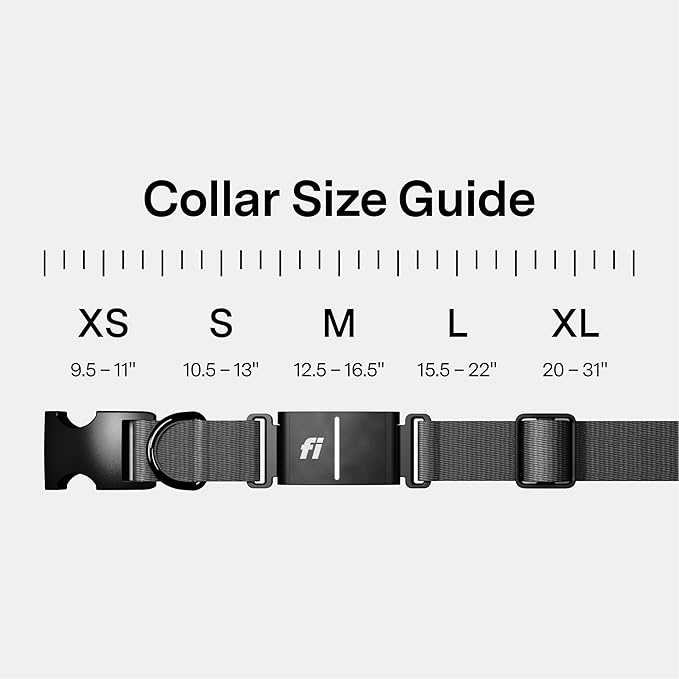 New Fi Series 3+ Smart Dog Tracker Collar [6 Month Membership Included] GPS Tracker for Dogs with Health & Behavior Monitoring, Escape Alerts, Waterproof, LED, Apple Watch Compatible (Gray, Small)