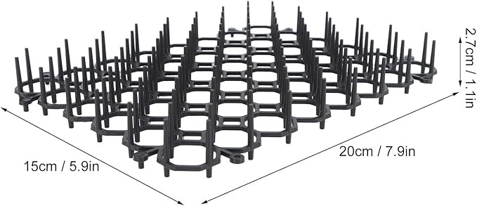 Tyenaza 12Pcs Cat Deterrent Scat Mat, Cat Deterrent Mat Anti Cat Dog Network Indoor Outdoor Repellent Training Plastic Spike Mat for Keeping Away Cats Dogs Protecting Plants