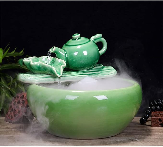 Fish Tank Aquarium Fish Tankchinese Style Ceramic Flow Water Fountain Office Living Room Table Top Fish Culture Bowl Aquarium Starter Kits Glass Fish Tank(A,31cm)