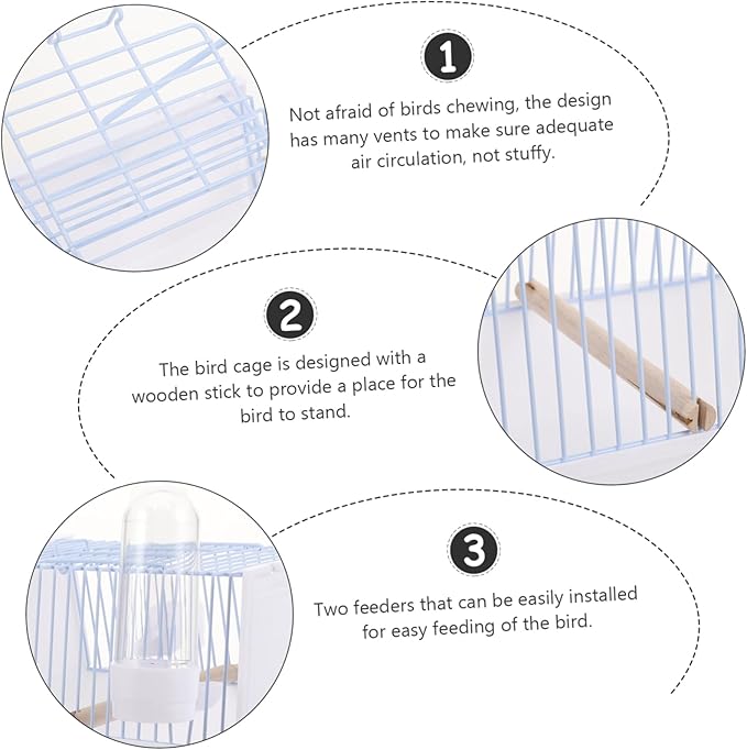 1set Portable Bird Cage for Travel Handheld Bird Carrier Air Circulation and Outdoor Adventures